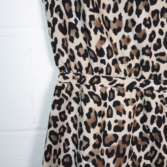 NWT H&M Leopard Print Mini Dress Sz 6 Scoop Neck Party Outing Rodeo Country - Picture 3 of 6